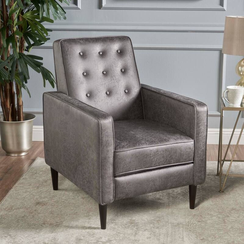 Mervynn Mid-Century Modern Microfiber Recliner (Set of 2) by Christopher Knight Home