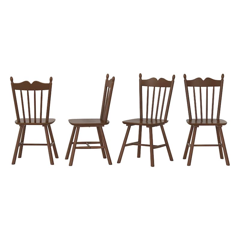 Solid Wood Dining Chairs Set of 4 - N/A