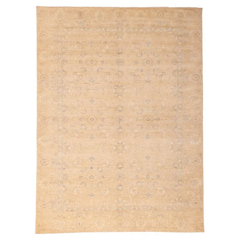 ECARPETGALLERY Hand-knotted Peshawar Oushak Tan Wool Rug - 9'3 x 12'2