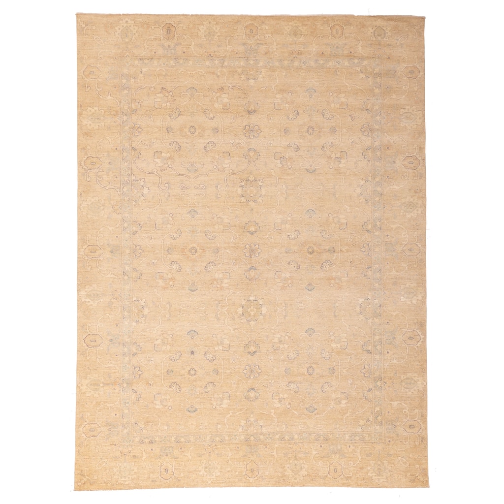 ECARPETGALLERY Hand-knotted Peshawar Oushak Tan Wool Rug - 9'3 x 12'2