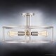 preview thumbnail 7 of 6, Luxury Scandinavian Ceiling Light, 10.5"H x 18"W, with Modern Style, Brushed Nickel, by Urban Ambiance