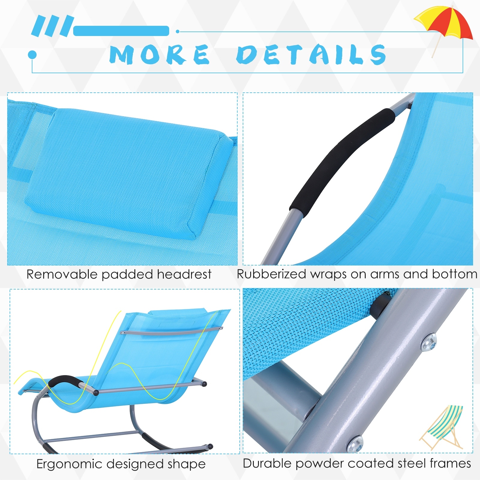 Outsunny Zero Gravity Rocking Chaise Lounge for Patio Comfort-image