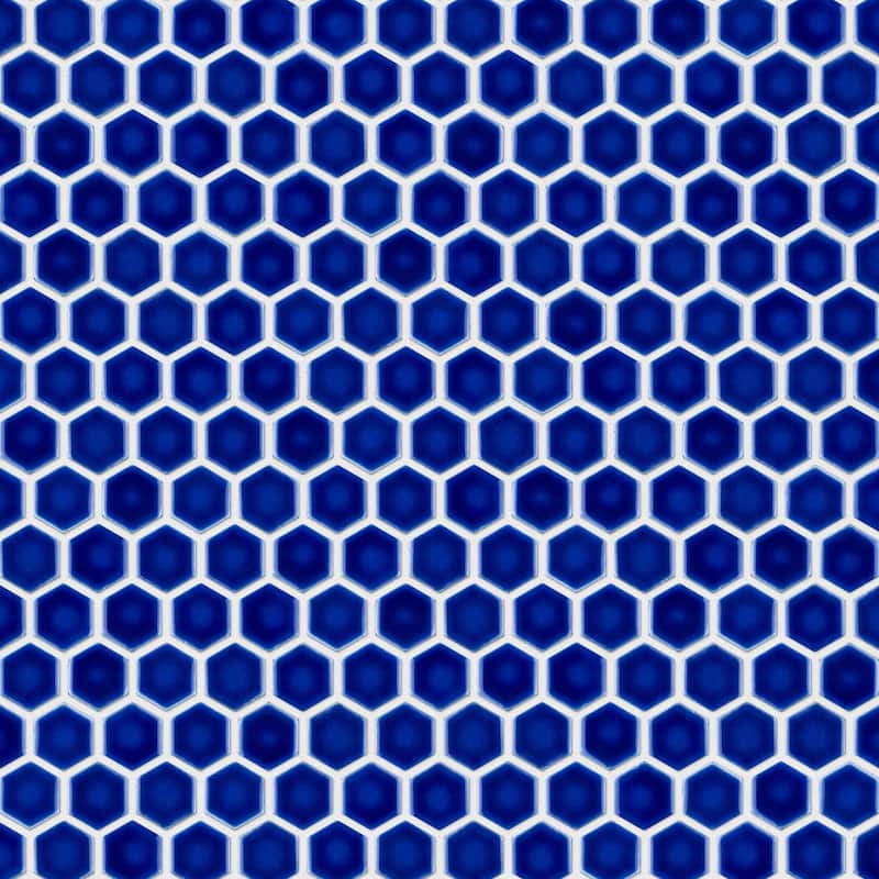 Merola Tile Metro Ion 1" Hex Sapphire 10-1/4" x 11-7/8" Porcelain Mosaic Wall Tile