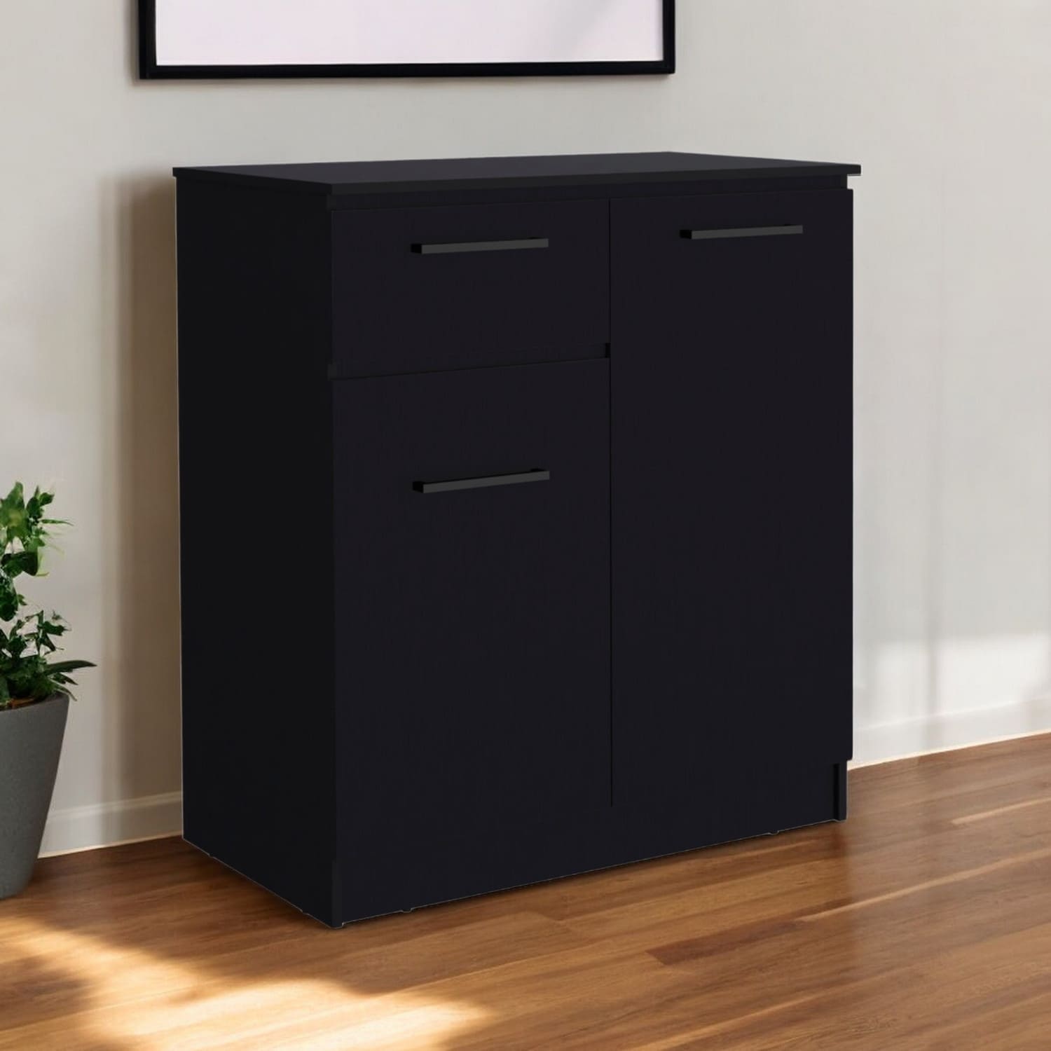HomeRoots 36" Black Drawer Combo Dresser