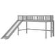 preview thumbnail 7 of 26, Twin Size Low Loft Bed with Ladder and Slide, Space-saving, Gray