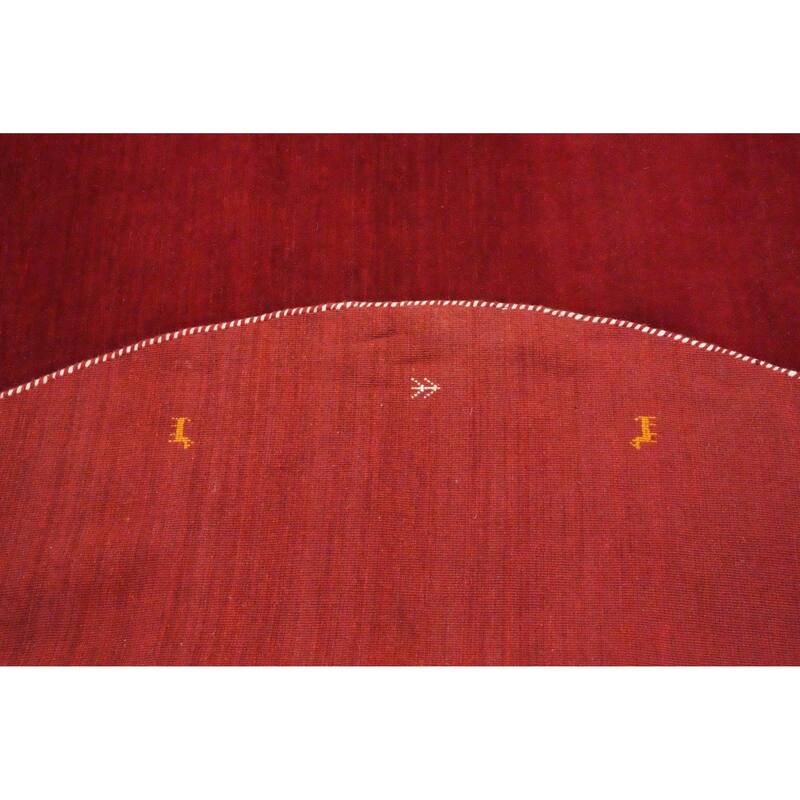 Tribal Gabbeh Round Red Area Rug Handmade Tribal Carpet - 9' 9'' X 10' 0''