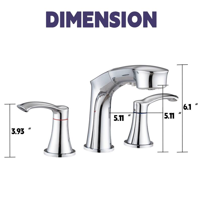 Topcraft Pull Down Two Handle Bathroom Sink Faucet