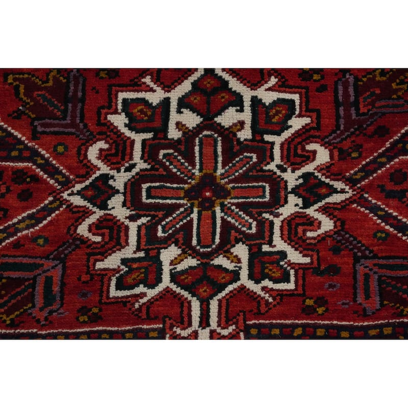 Hand Knotted Oriental 100% Wool Carpet Traditional Medallion Red Heriz Area Rug - 11' 4'' X 8' 4''