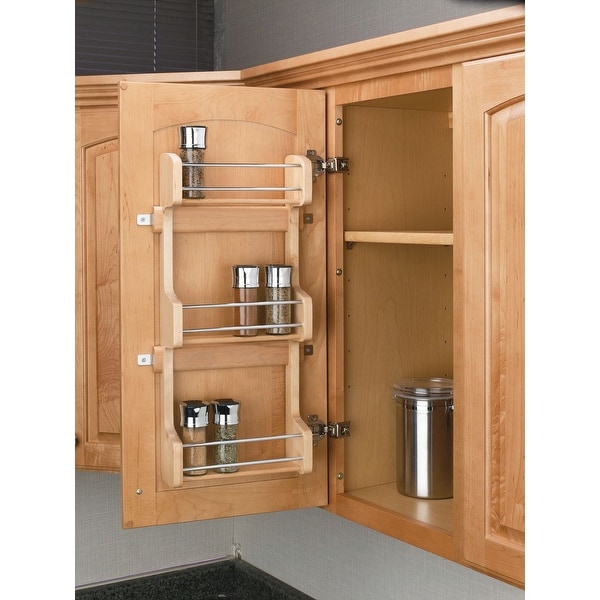 Rev-A-Shelf 4SR-15 4SR Series Door Mount Spice Rack for 15" Wall - Natural Wood