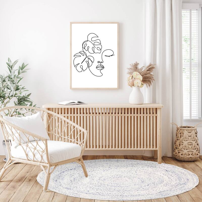 ECARPETGALLERY Braid weave Sienna Ivory Wool Rug - 3'5 x 3'5