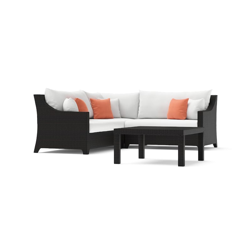Deco 4 Piece Sunbrella Outdoor Patio Sectional & Table