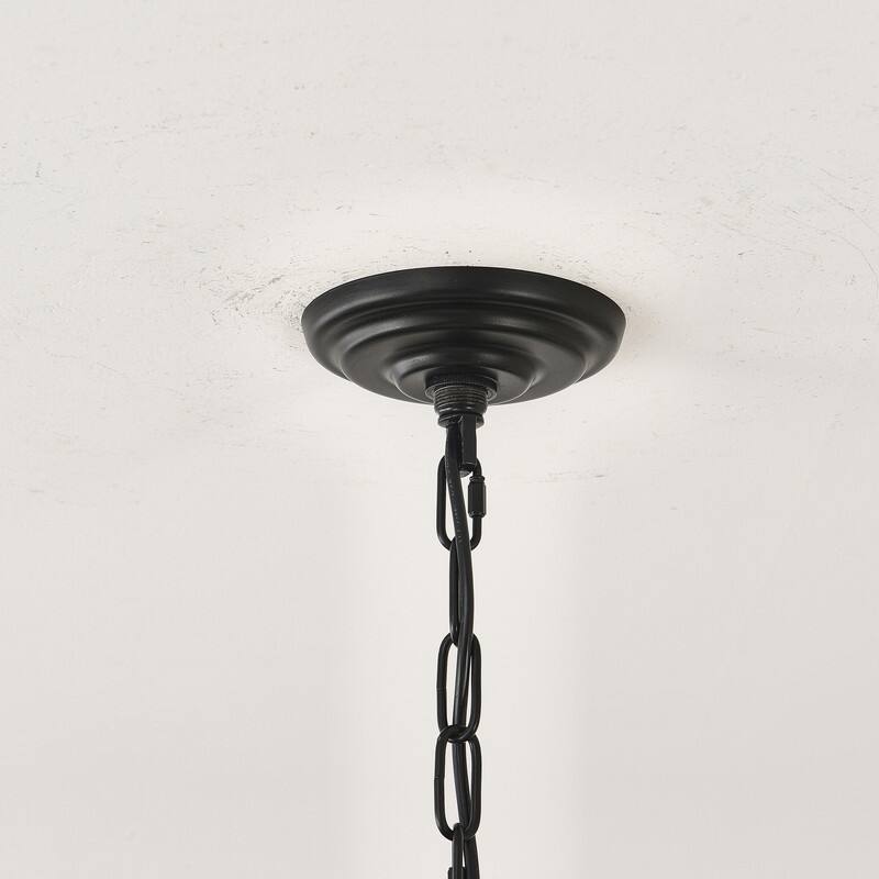 53" Large Wagon Wheel Chandelier Black Farmhouse Pendant Light Fixtures