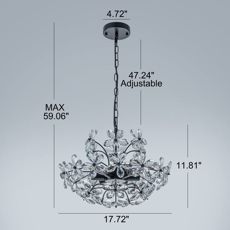 Starsky 6-Light Sputnik Flower Crystal Chandelier