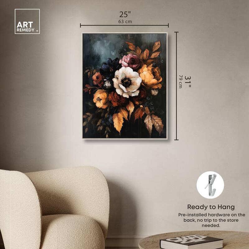 Dark Roses Beauty II Canvas by Art Remedy