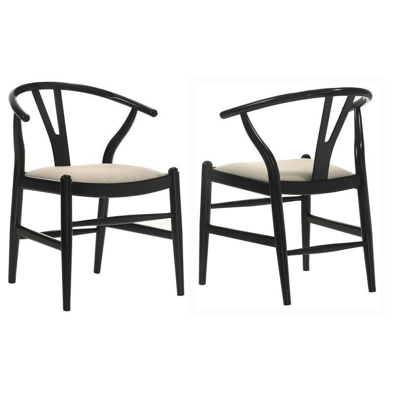 2pc Set Mid-Century Modern Rounded Backs Padded Seat Cushions