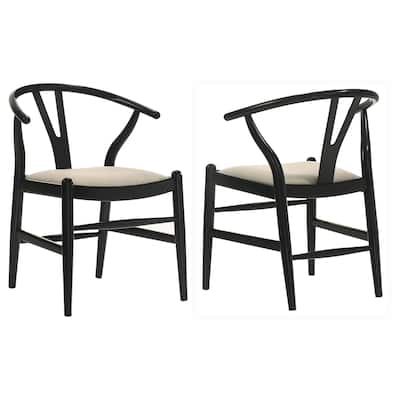 2pc Set Mid-Century Modern Rounded Backs Padded Seat Cushions