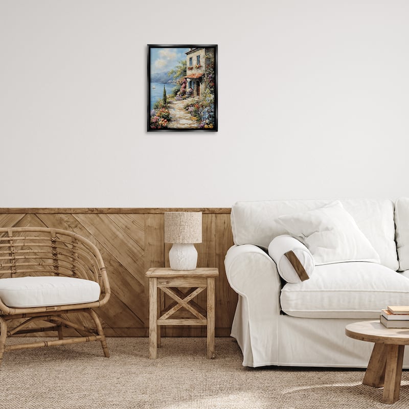 Stupell Seaside Cottage Architecture Framed Floater Canvas Wall Art Design By Franklyn Gregory