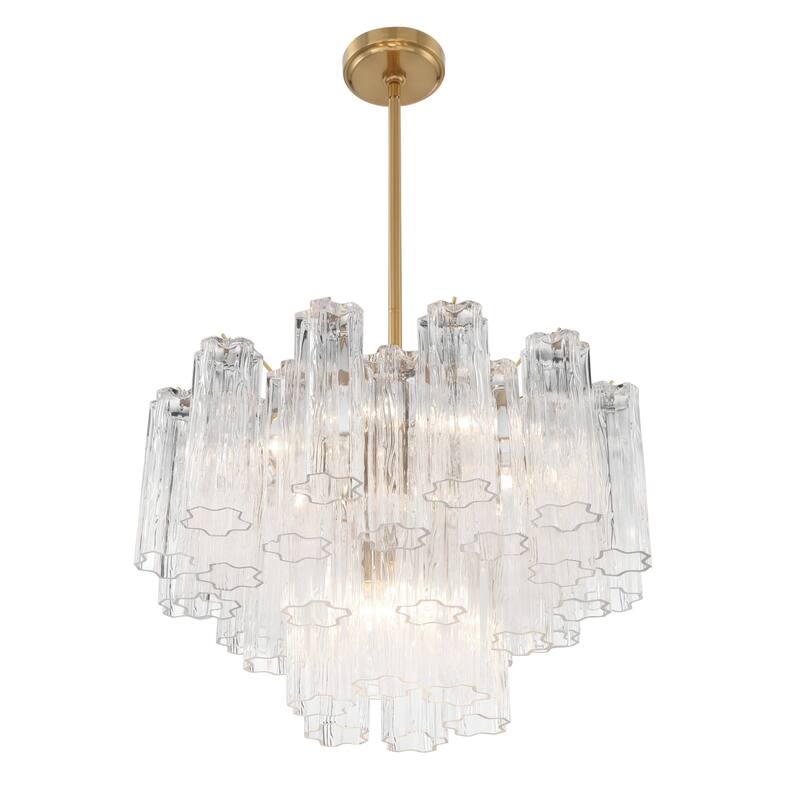 Crystorama Lighting Group ADD-308-CL Addis 9 Light 22" Wide Waterfall