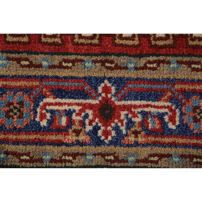 Geometric Heriz Serapi Indian Foyer Rug Handmade Wool Carpet - 3'0"x 4'11"