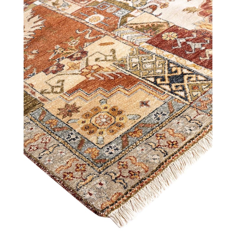 Patchwork One-of-a-Kind Hand-Knotted Area Rug, Multicolor - 9' 3" x 11' 10"
