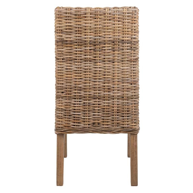 SAFAVIEH Charolette Indoor Wicker Brown Sloping Arm Chairs (Set of 2) - 20" x 24" x 39" - 20Wx24Dx39H