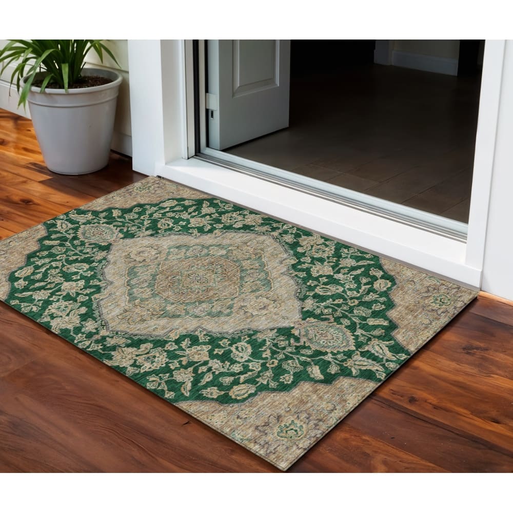 HomeRoots Oriental Traditional Rectangle Outdoor Rug