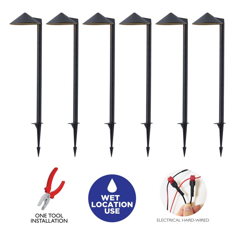 C Cattleya Low-Voltage Matte Black Aluminum 3000K LED Outdoor Path Light