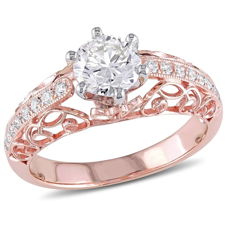 Miadora Signature Collection 14k Two-tone Gold 1 1/5ct TDW Certified Diamond Engagement Ring