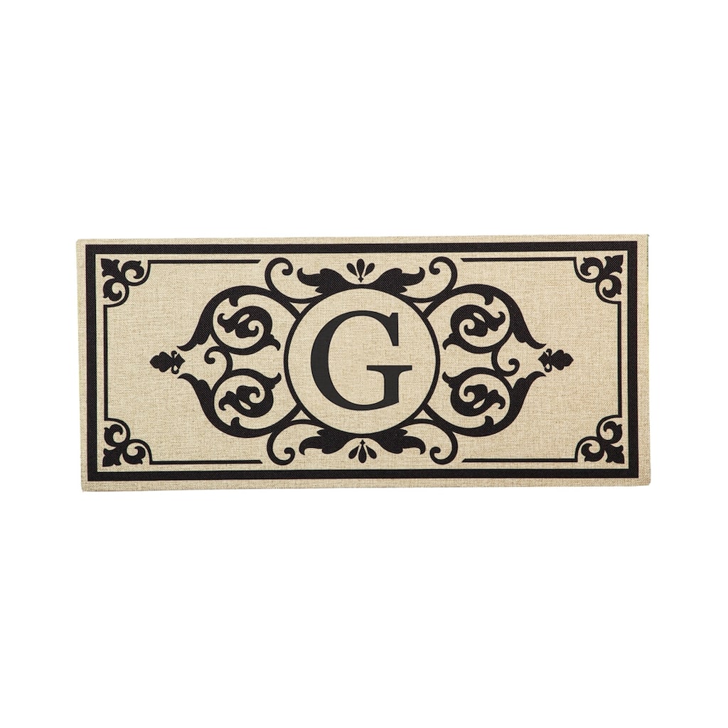 Cambridge Monogram Burlap Sassafras Switch Mat, Letter G