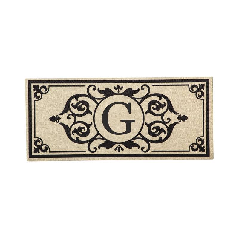 Cambridge Monogram Burlap Sassafras Switch Mat, Letter G