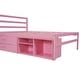 preview thumbnail 7 of 13, Full Size Wood Platform Bed with Removable Shelves, 2-Storage Drawers, Pink
