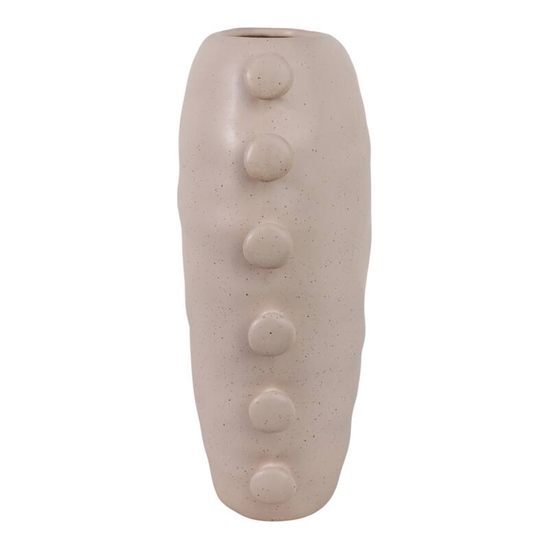 Stoneware Vase Statement-Making Tall Unique Side Detailing Home Decor