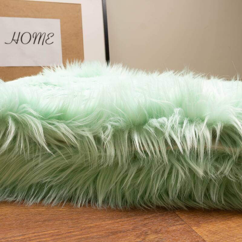 Silver Orchid Parrott Faux Fur Sheepskin Area Rug