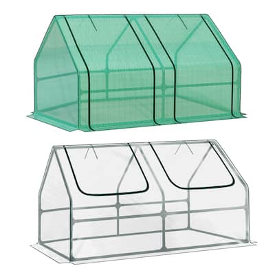 Aoodor 6' x 3 'x 3' Mini Greenhouse with 2 Zipper Doors - 6'x3'x3'