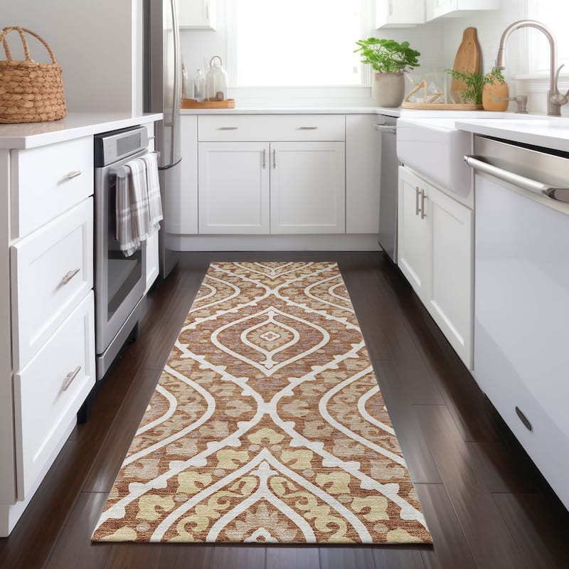 Machine Washable Indoor/ Outdoor Chantille Ttransitional Medallion Rug