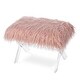 preview thumbnail 11 of 18, Glitzhome Modern Faux Fur Acrylic Accent Bench Ottoman