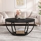 preview thumbnail 32 of 43, 31.7" Round Coffee Table, Rustic 2-Tier Center Table with Storage Open Shelves