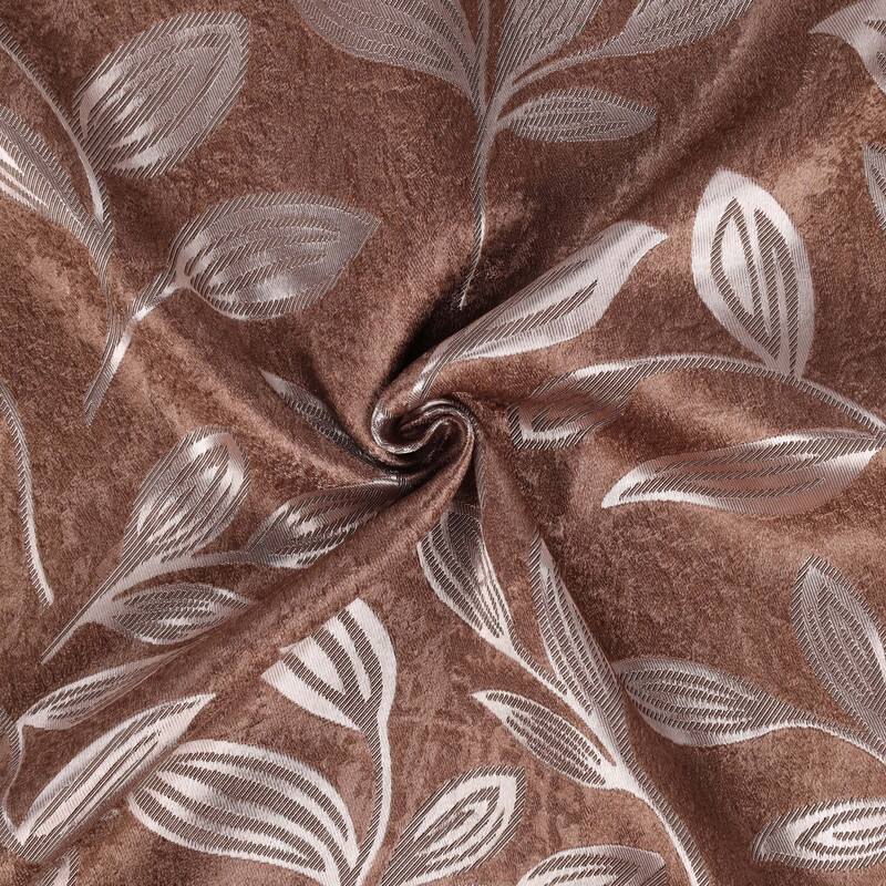 Superior Leaves Machine Washable Room Darkening Grommet With Ties Blackout Curtains, Set of 2