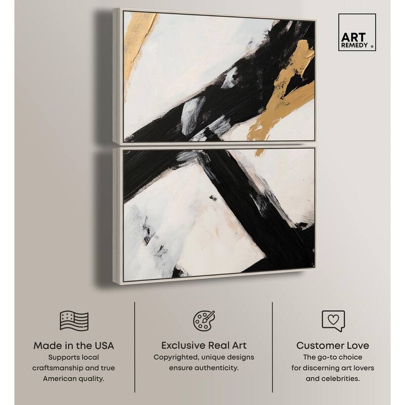 Weight of Black I Canvas Set of 2 by Art Remedy