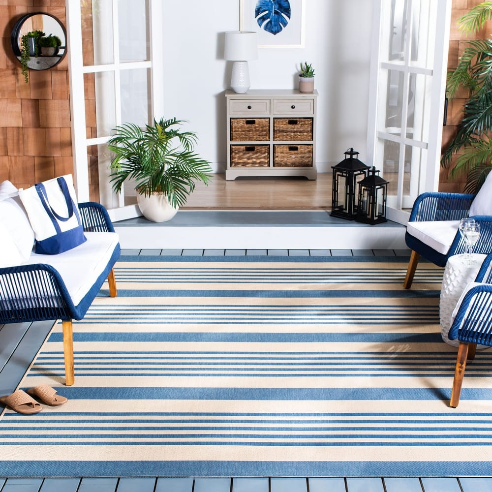SAFAVIEH Beach House Mecbure Indoor/ Outdoor Waterproof Patio Backyard Rug