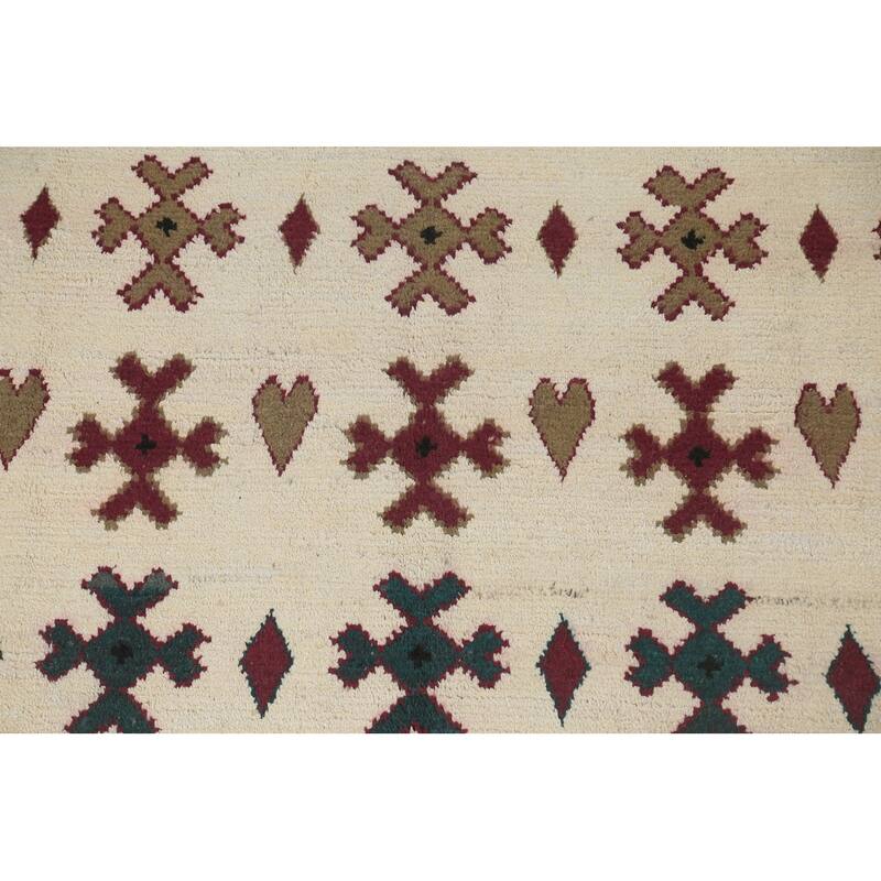 Geometric Moroccan Oriental Area Rug Wool Handmade Dining Room Carpet - 9'0" x 12'4"