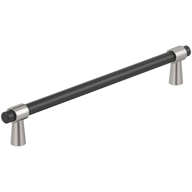 Amerock BP36980 Mergence 7-9/16" Center to Center Bar Cabinet Pull - Matte Black / Satin Nickel