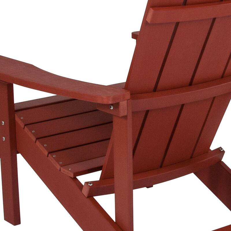Outdoor All-Weather Poly Resin Wood Adirondack Chairs (Set of 2)