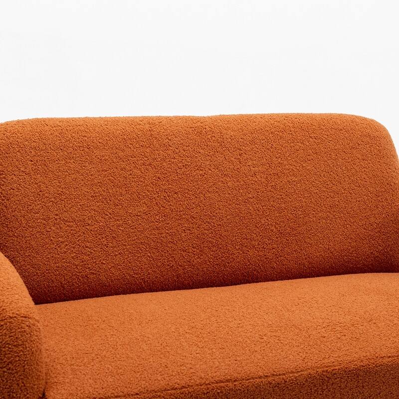 SEYNAR Mid-Century Modern Boucle 51'' Solid Wood Curved Sofa Set of 2 with Accent chair
