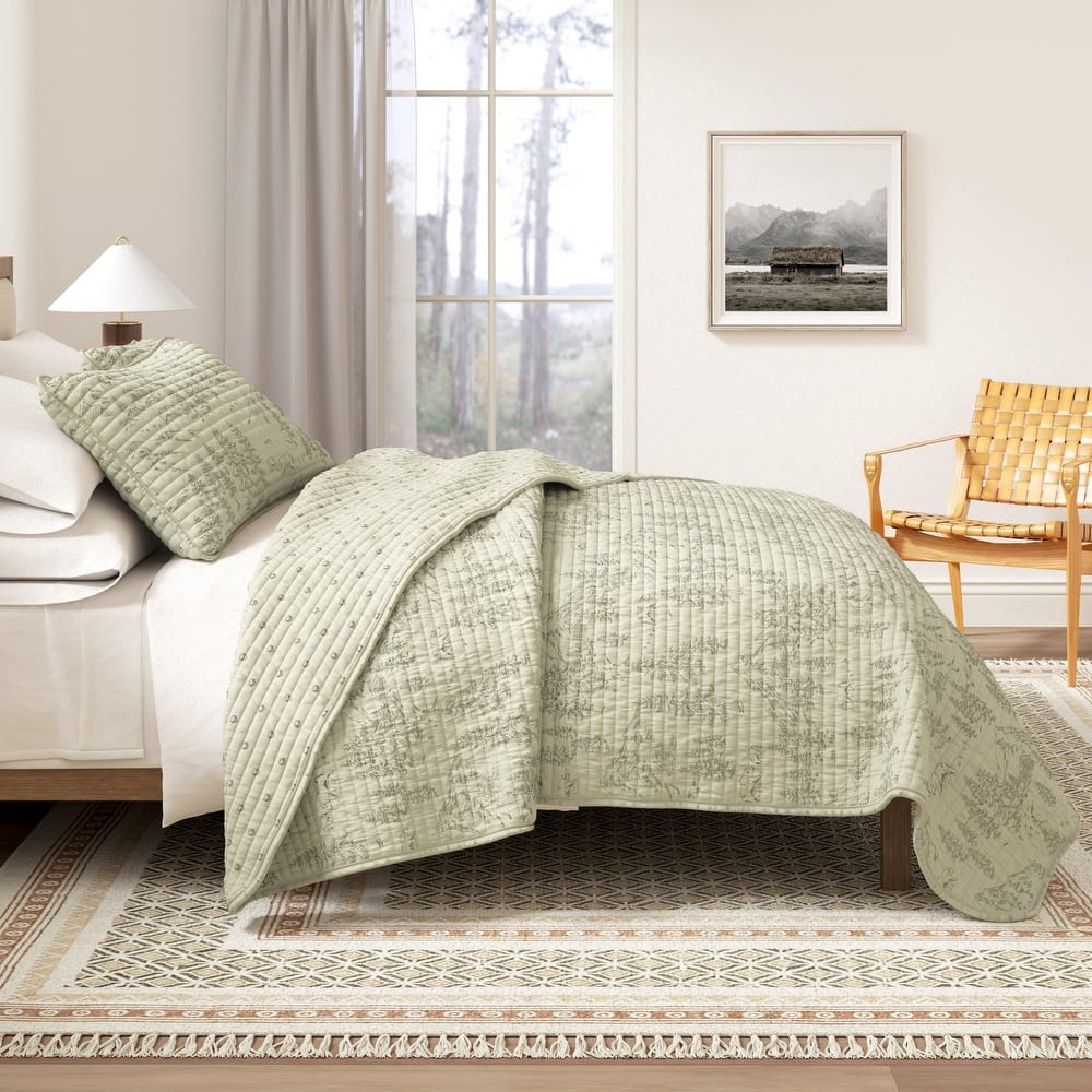 Linery & Co. Lodge Printed Microfiber Quilt Set with Shams