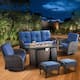 Option Brwon Wicker Blue Cushion