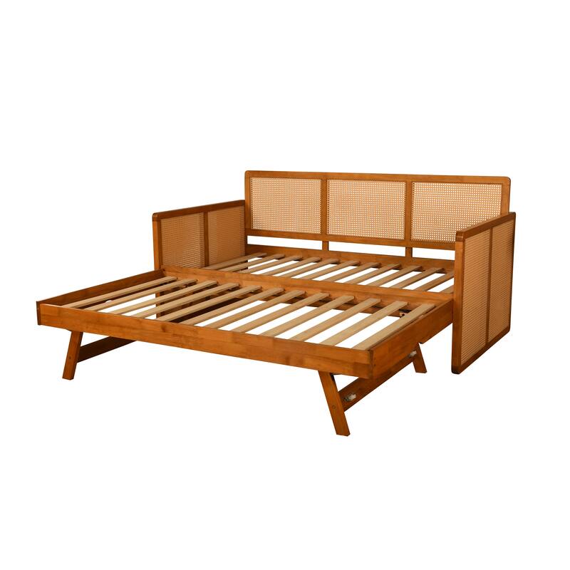 Somette Abaco Daybed Frame with Pop Up in Honey Finish (Mattresses Not Included)