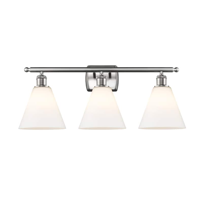 Innovations Lighting 516-3W-11-28 Berkshire Vanity Berkshire 3 Light - Brushed Satin Nickel / Matte White
