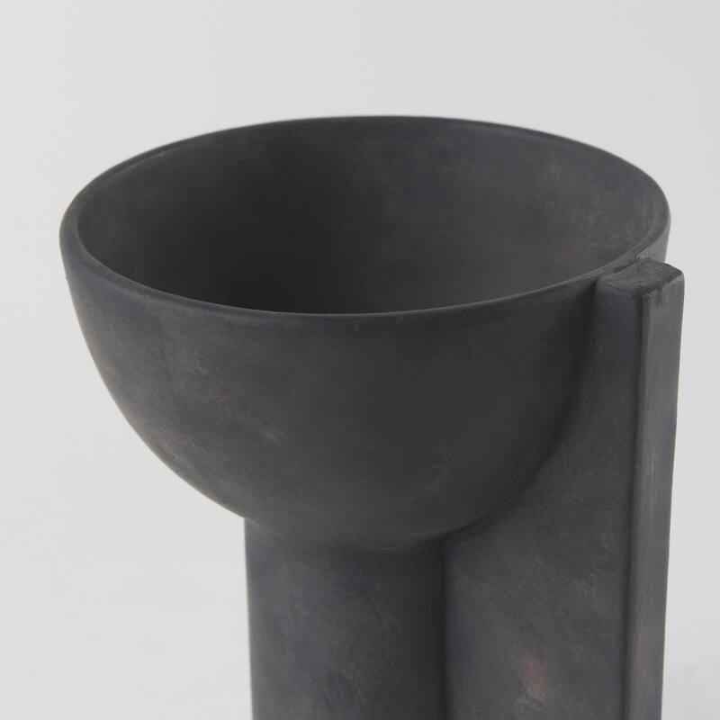 Sariah Black Ceramic Vase (11") - 9.1L x 8.3W x 10.8H
