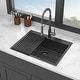 preview thumbnail 9 of 18, Black Stainless Steel Single Bowl Drop-in Kitchen Sink with Rinse Grid 28'' X 22''